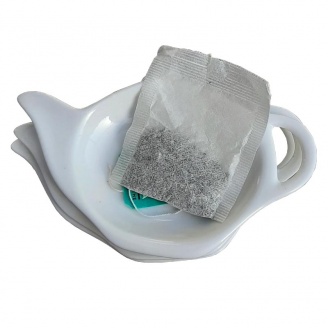 Repose sachet thé en porcelaine blanche