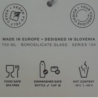 bouteille en verre 75 cl avec manchon tissu gris foncé